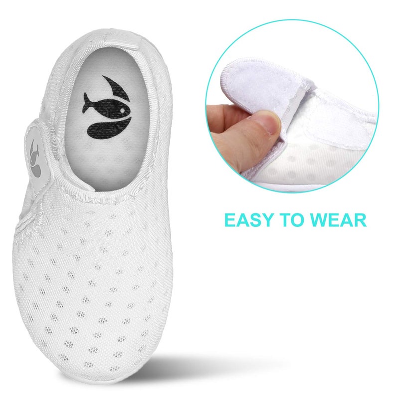 FEETCITY Water Shoes Quick Dry Barefoot Aqua Socks Swim Surf Pool Beach Yoga Shoe for Baby Boys and Girls White 6-12 Months Infant - Image 5